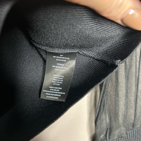 Milly Black Sheer mock neck long Sleeve Top size s - Picture 6 of 15